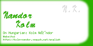 nandor kolm business card